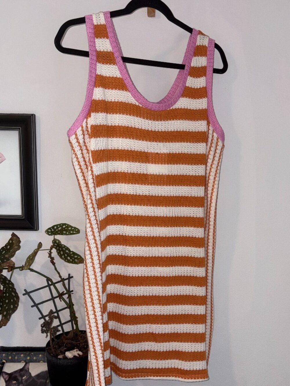 NWT Solid & Striped x Target Orange & Pink Crochet Knit Coverup Dress - XL
